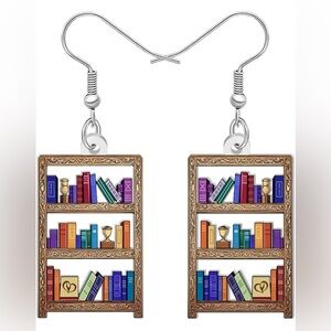 Colorful Bookshelf Earrings NIP